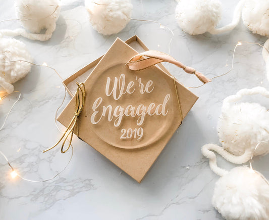 We're Engaged Ornament - We're Engaged Acrylic Ornament - Engagement Ornament - Proposal Acrylic Ornament