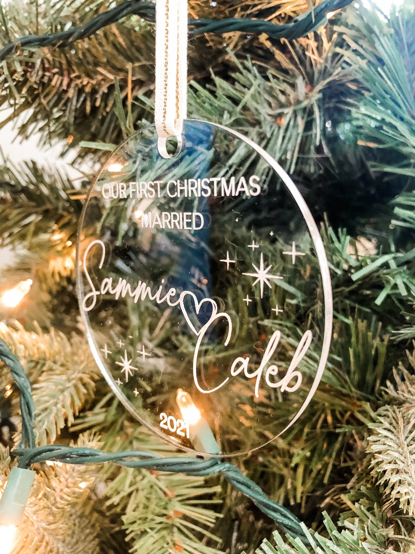 Our First Christmas Married Acrylic Ornament - Married Christmas Ornament - First Christmas Married Tree Ornament - Just Married Ornament