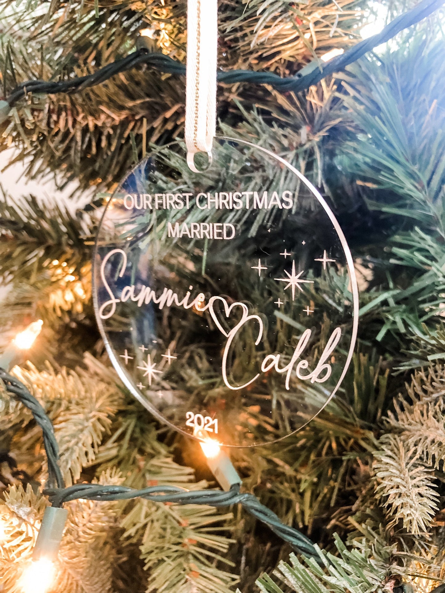 Our First Christmas Married Acrylic Ornament - Married Christmas Ornament - First Christmas Married Tree Ornament - Just Married Ornament