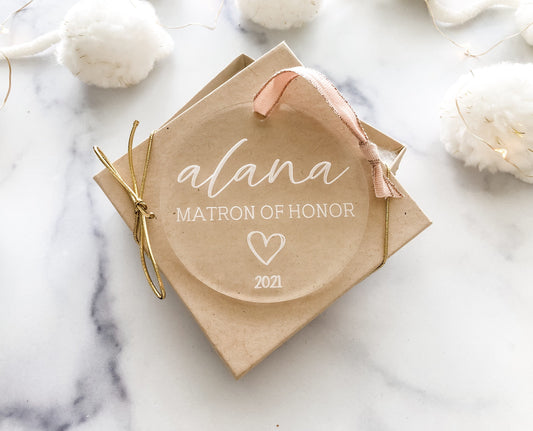 Matron of Honor Proposal Christmas Ornament - Matron of Honor Ornament - Matron of Honor Christmas Gift - Wedding Party Proposal