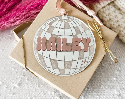 Personalized Disco Ball Acrylic Christmas Ornament